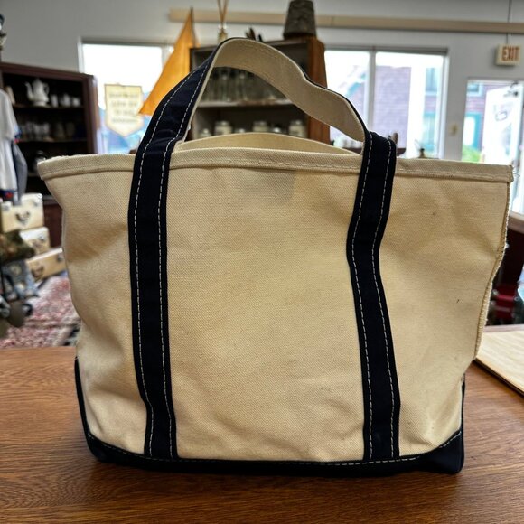 Vintage L.L. Bean Navy Boat and Tote Bag Medium - Picture 2 of 7